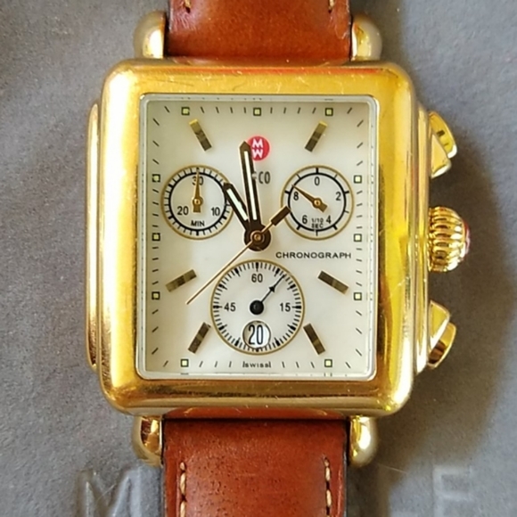 Michele Accessories - Michele Gold Plated Deco Chronograph